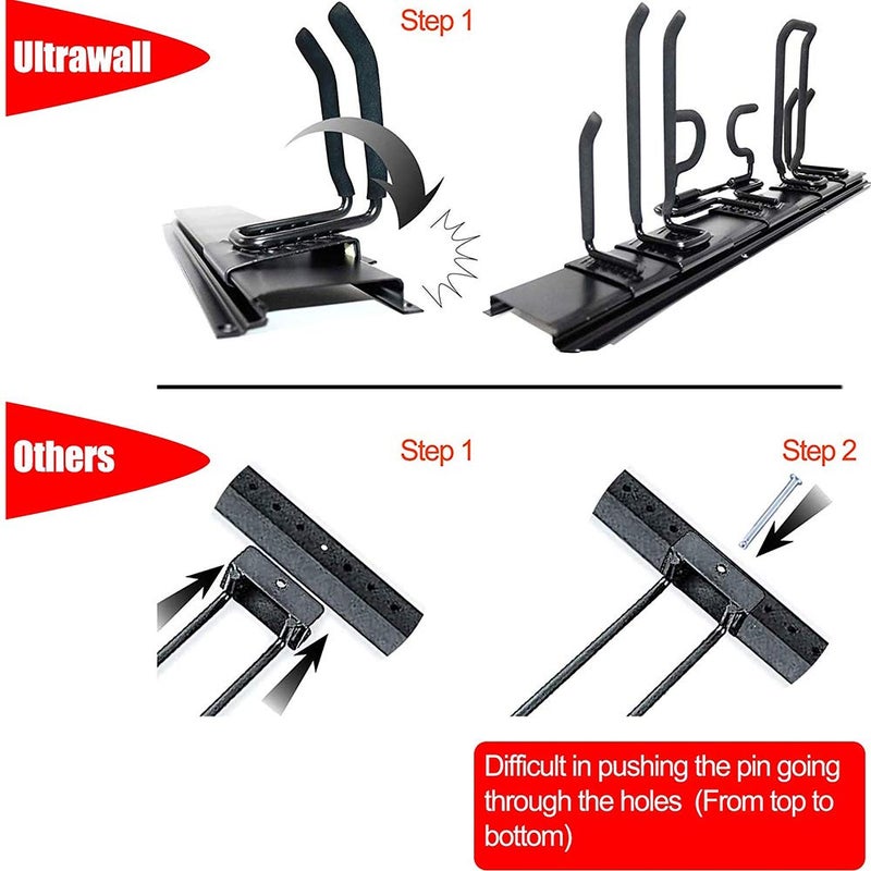 Ultrawall Garden Tool Organizer, 48 Inch Garage Tool Organizer Wall Mount, Heavy Duty Steel Wall Holders for Tools, 400lb Weight Capacity - Image 4